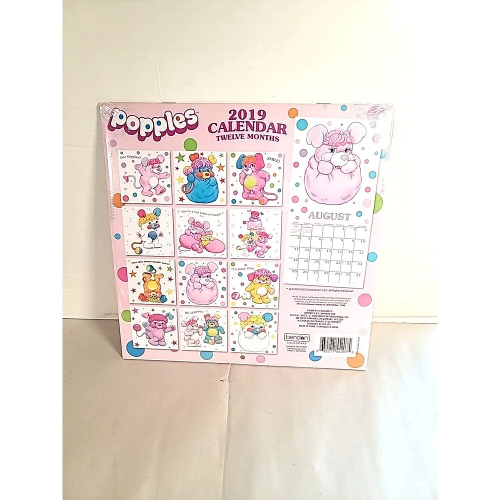 New Sealed 2019 Popples Wall Calendar